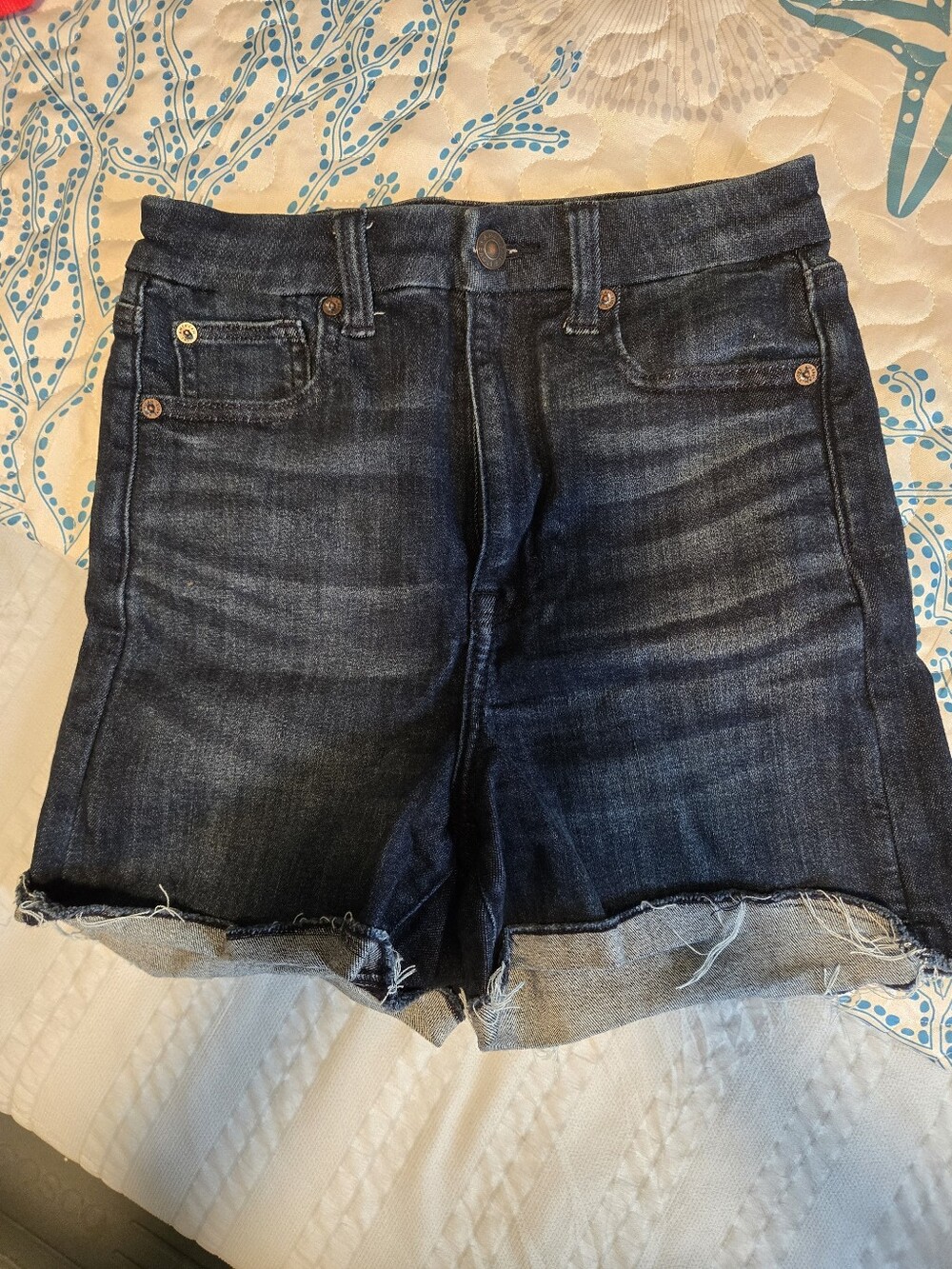 American Eagle Outfitters Dark Indigo Women's Denim Cutoff Shorts